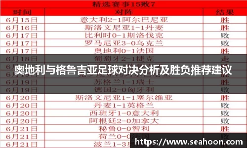 奥地利与格鲁吉亚足球对决分析及胜负推荐建议
